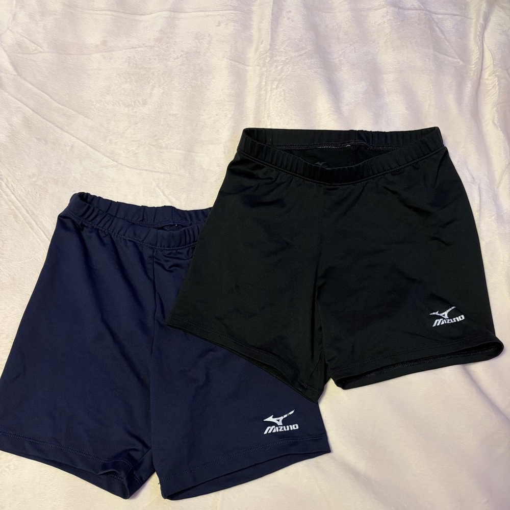 Mizuno Black and Navy Athletic Shorts Two-Pack